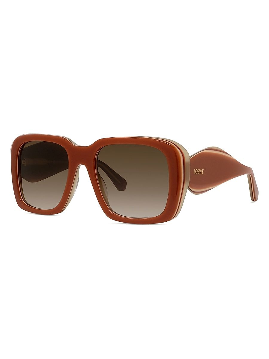 Women's Signature 53MM Square Sunglasses - Shiny Orange Gradient Brown