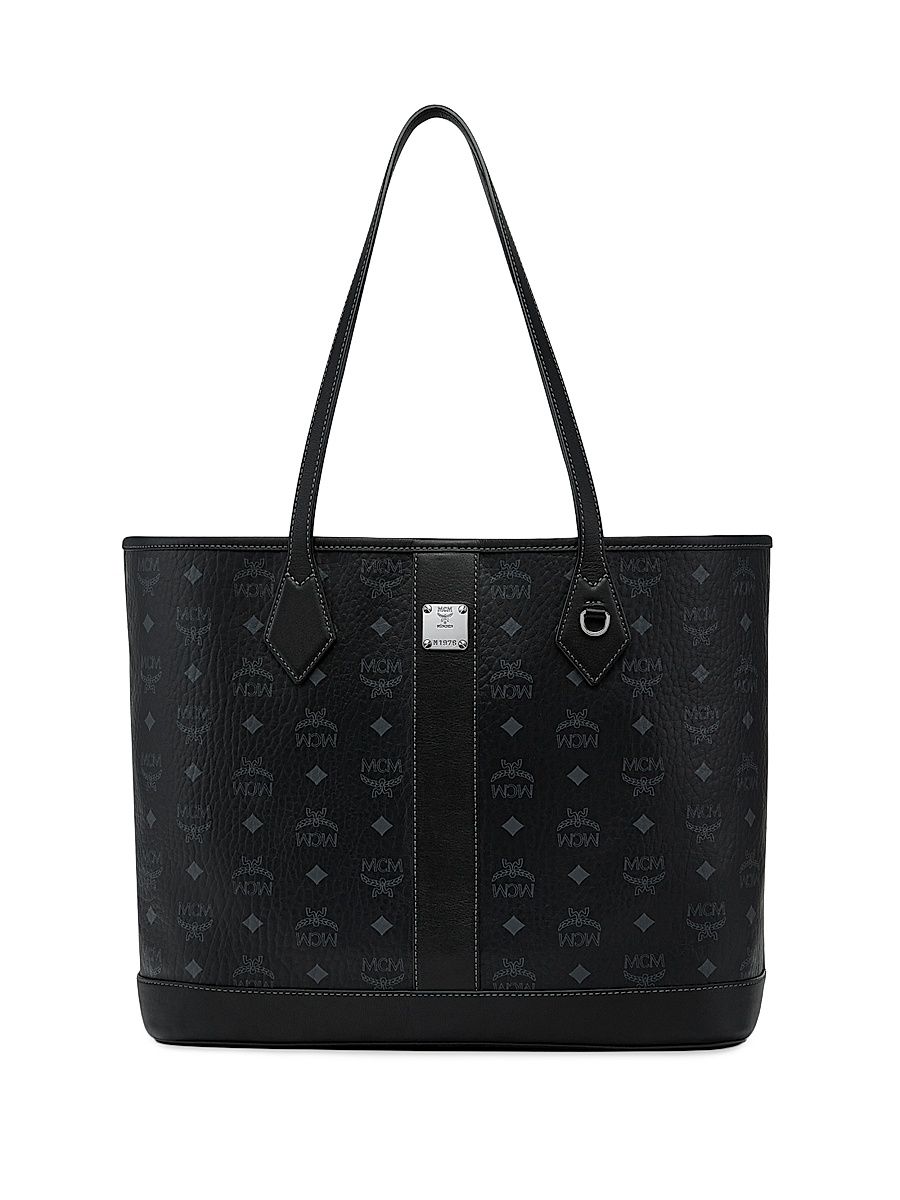 Women's Medium Liz Visetos Shopper Bag - Black
