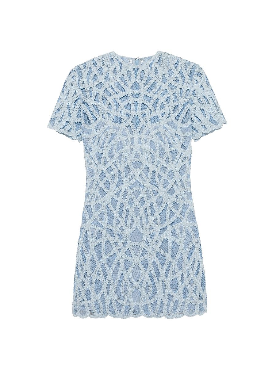 Women's Desiree Cotton Macramé Minidress - Periwinkle Multi - Size XS