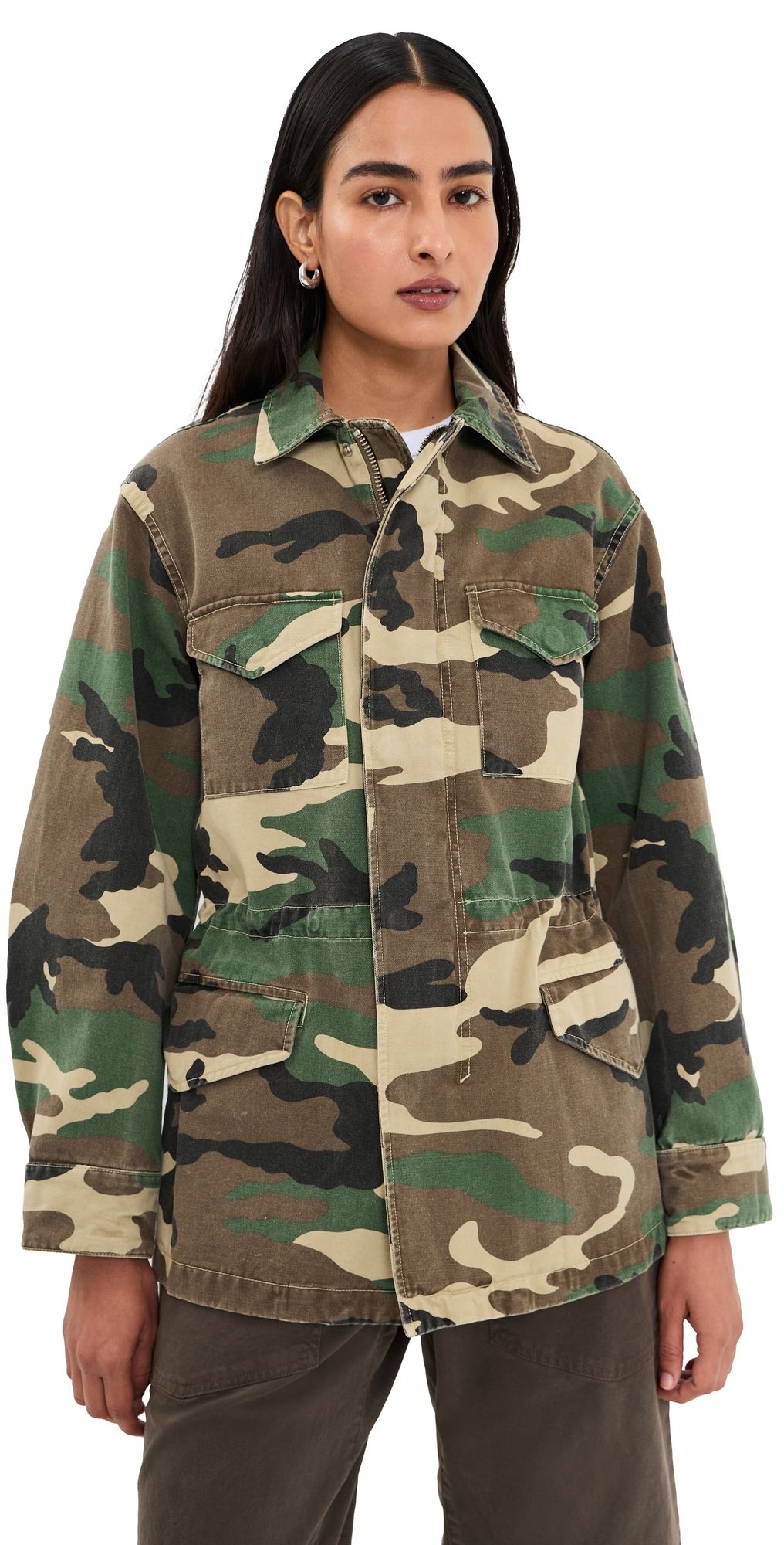 Nili Lotan Sacha Jacket Khaki Overdyed Camo S