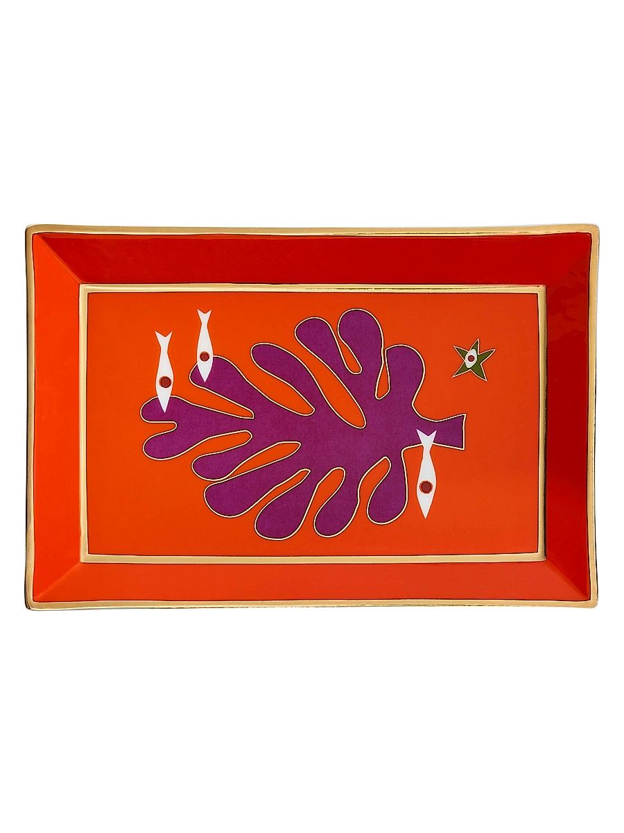Playa Rectangular Tray - Orange Red