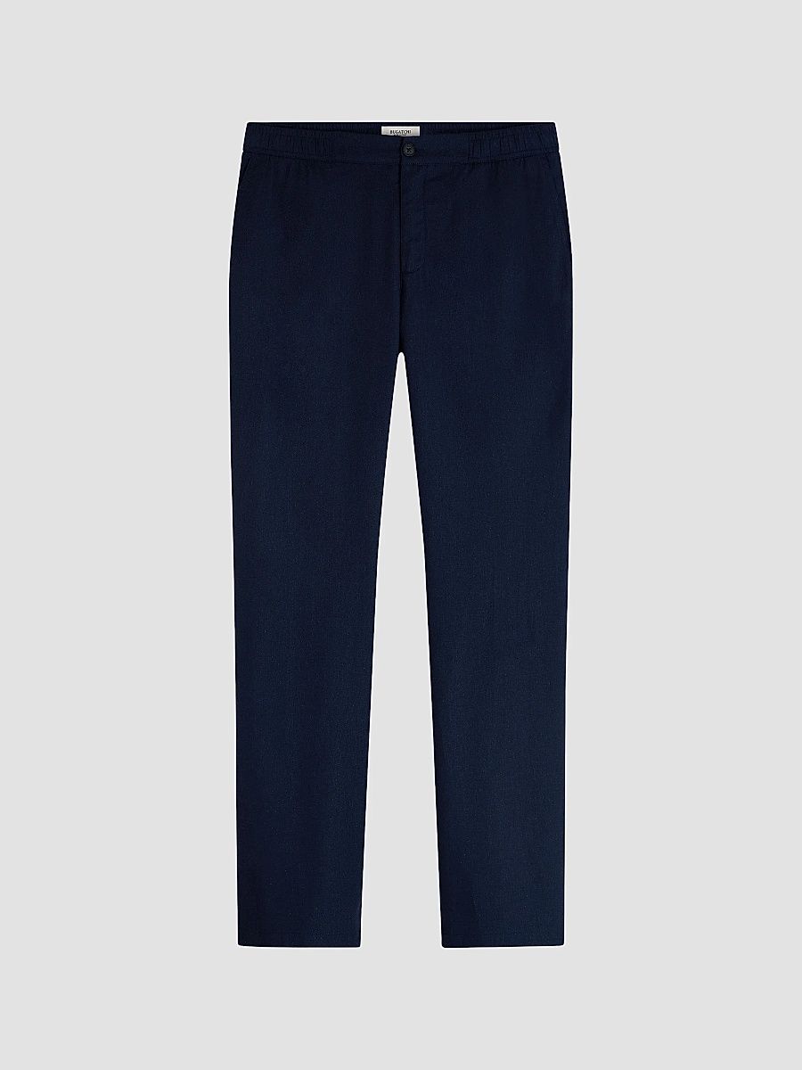Bugatchi Men's Tapered Linen-Blend Pants - Navy - Size XXL
