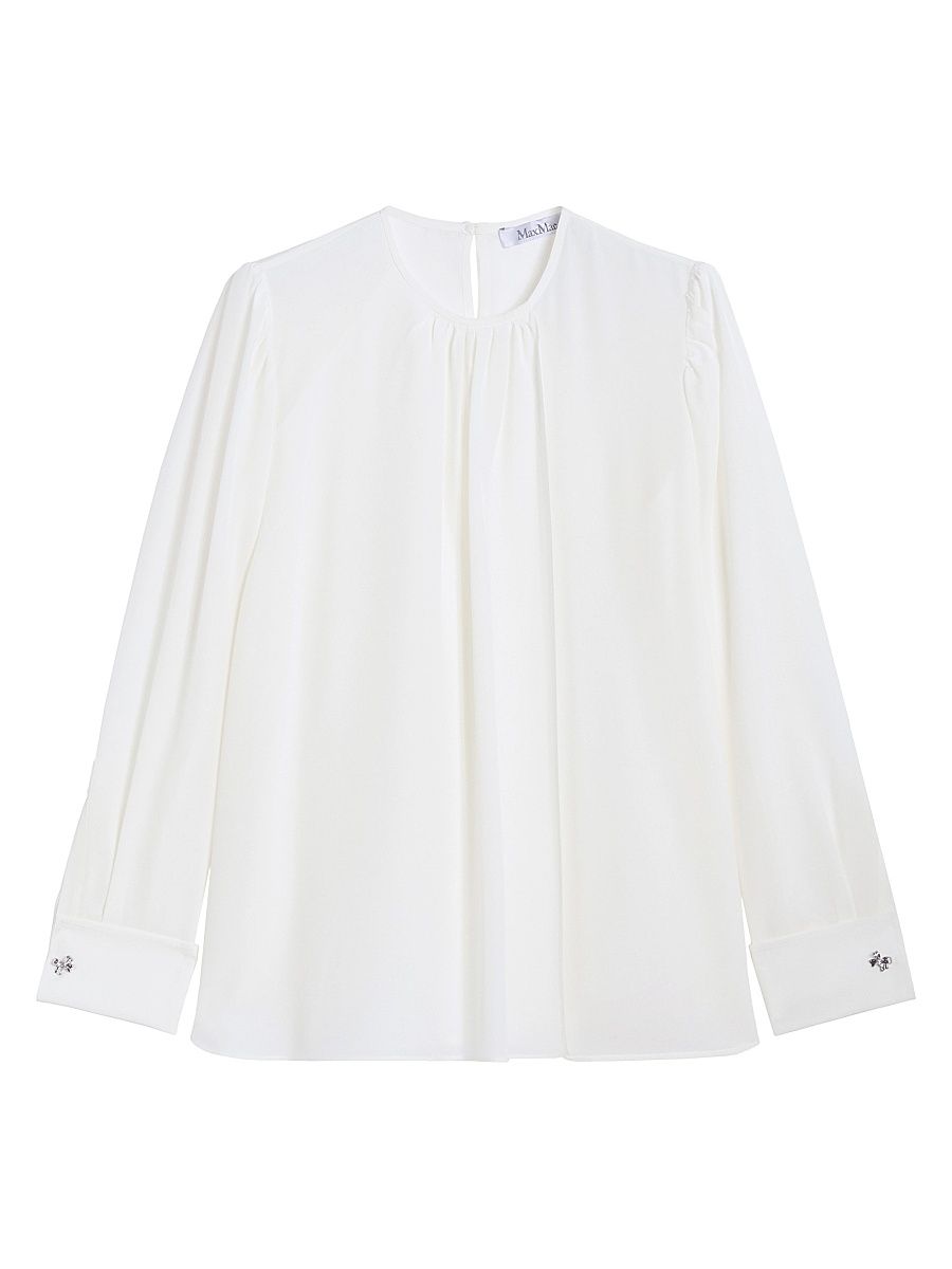 Women's Silk Crepe De Chine Shirt - Silk - Size 8