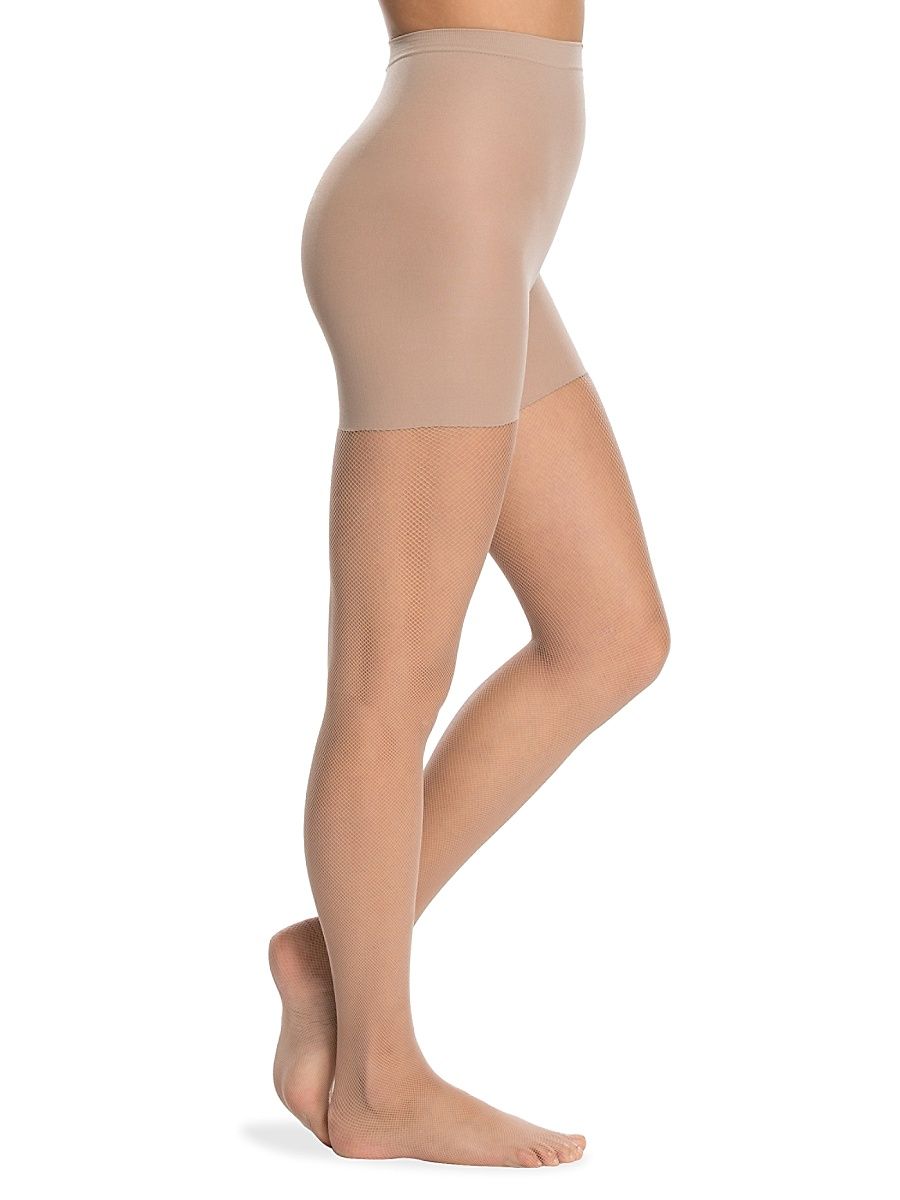 Women's Uptown Tight-End Micro-Fishnet Tights - Nude - Size Large