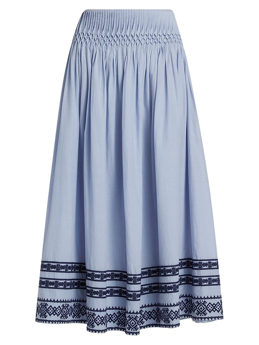 Women's Roca Rocio Cotton A-Line Midi-Skirt - Blue Lavander - Size Small