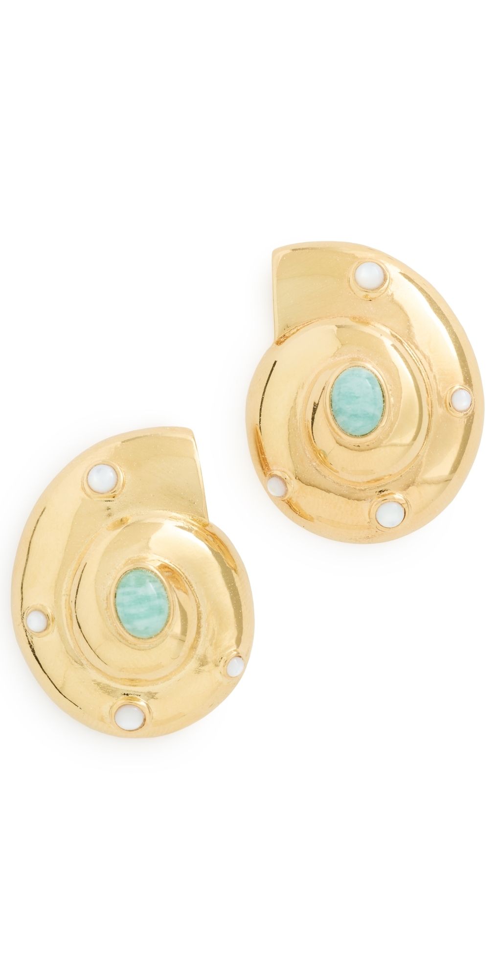 Lizzie Fortunato Nautilus Stud Earrings Gold One Size