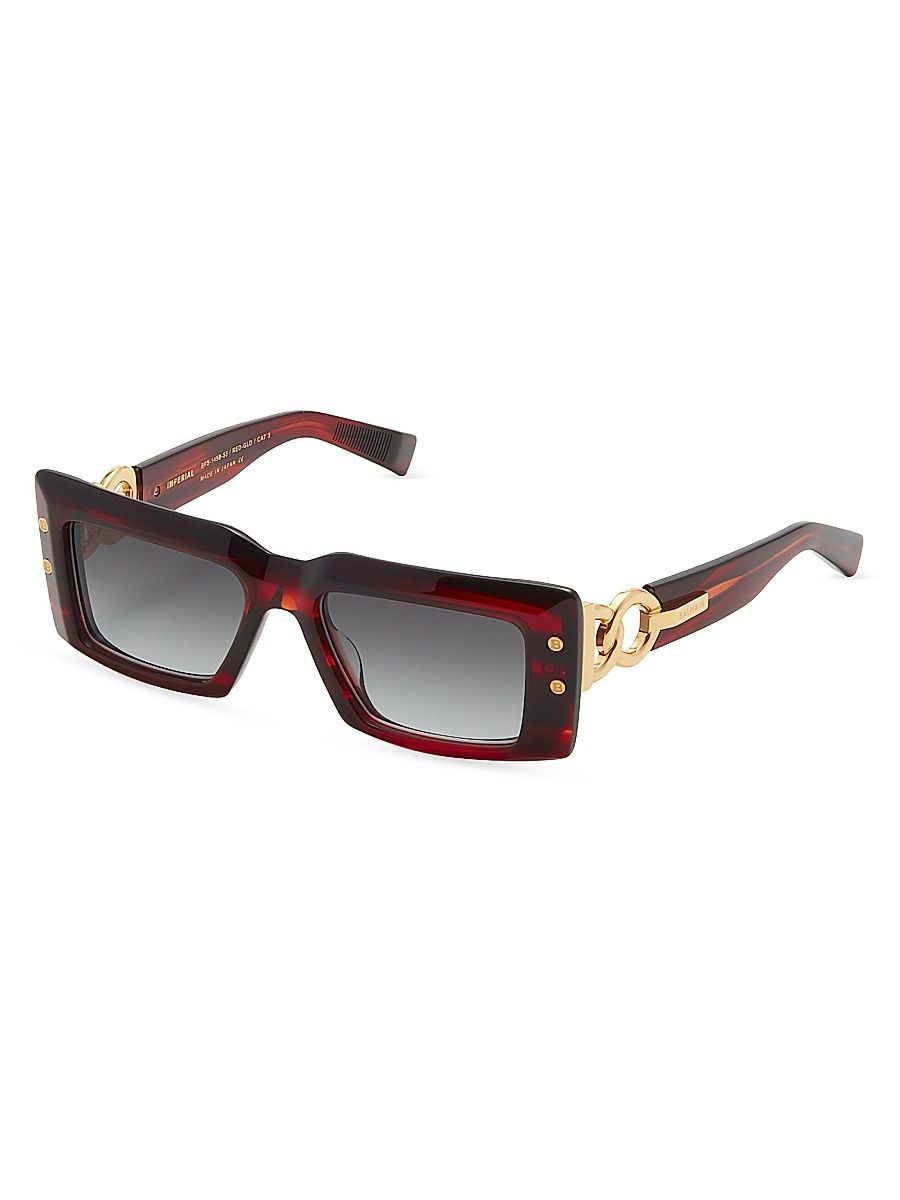 Imperial 53MM Square Sunglasses - Gold Red
