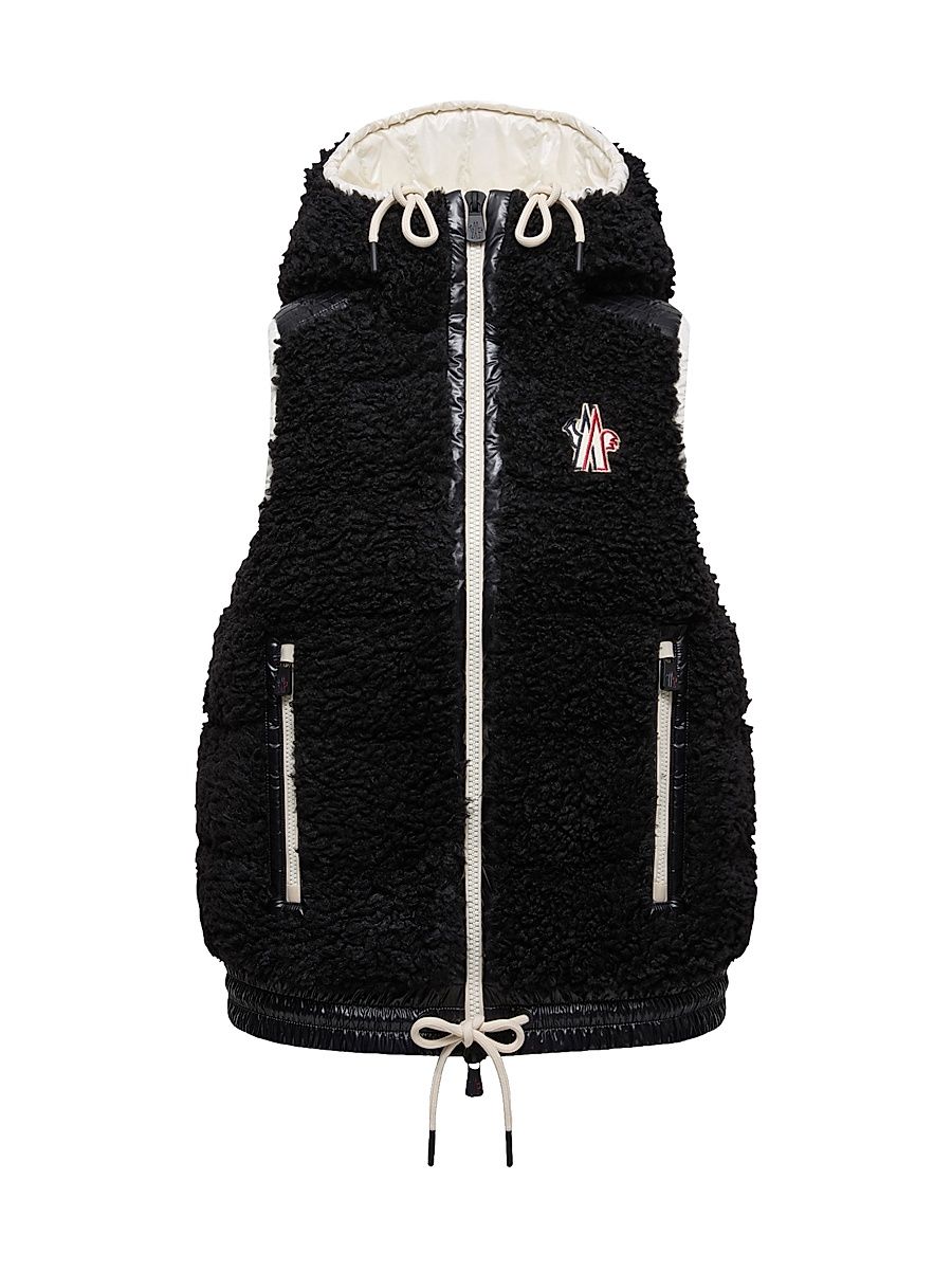 Women's Down Filled Vest in Teddy - Black - Size Medium