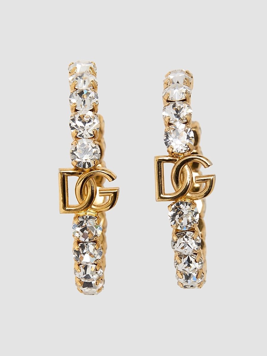 Women's Goldtone & Glass Crystal Monogram Hoop Earrings - Gold