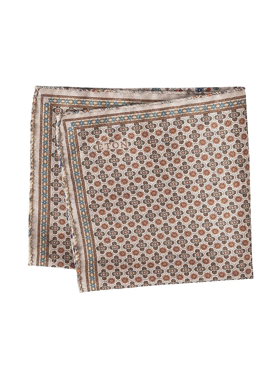 Men's Reversible Wool Pocket Square - Beige