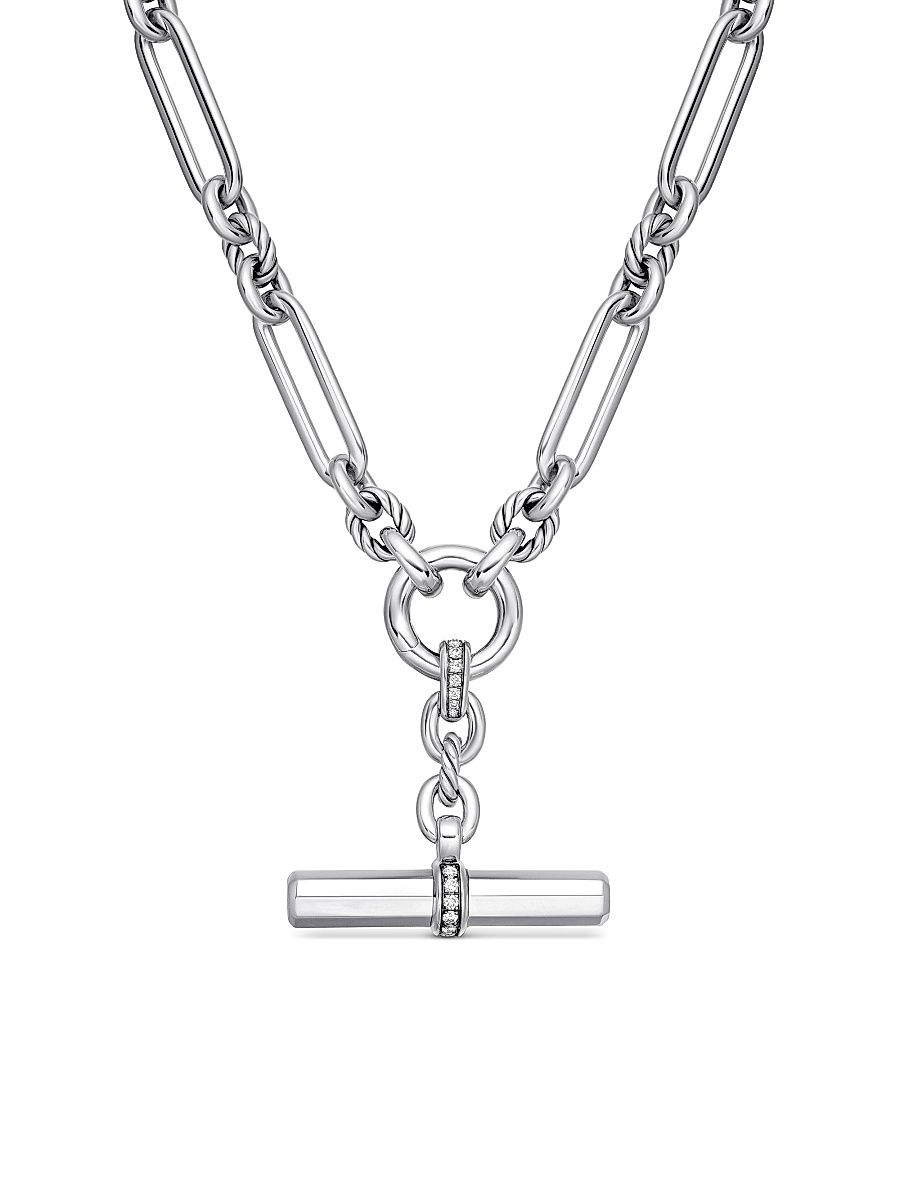 Women's Lexington E/W Chain Necklace in Sterling Silver - Sterling Silver - Size 18