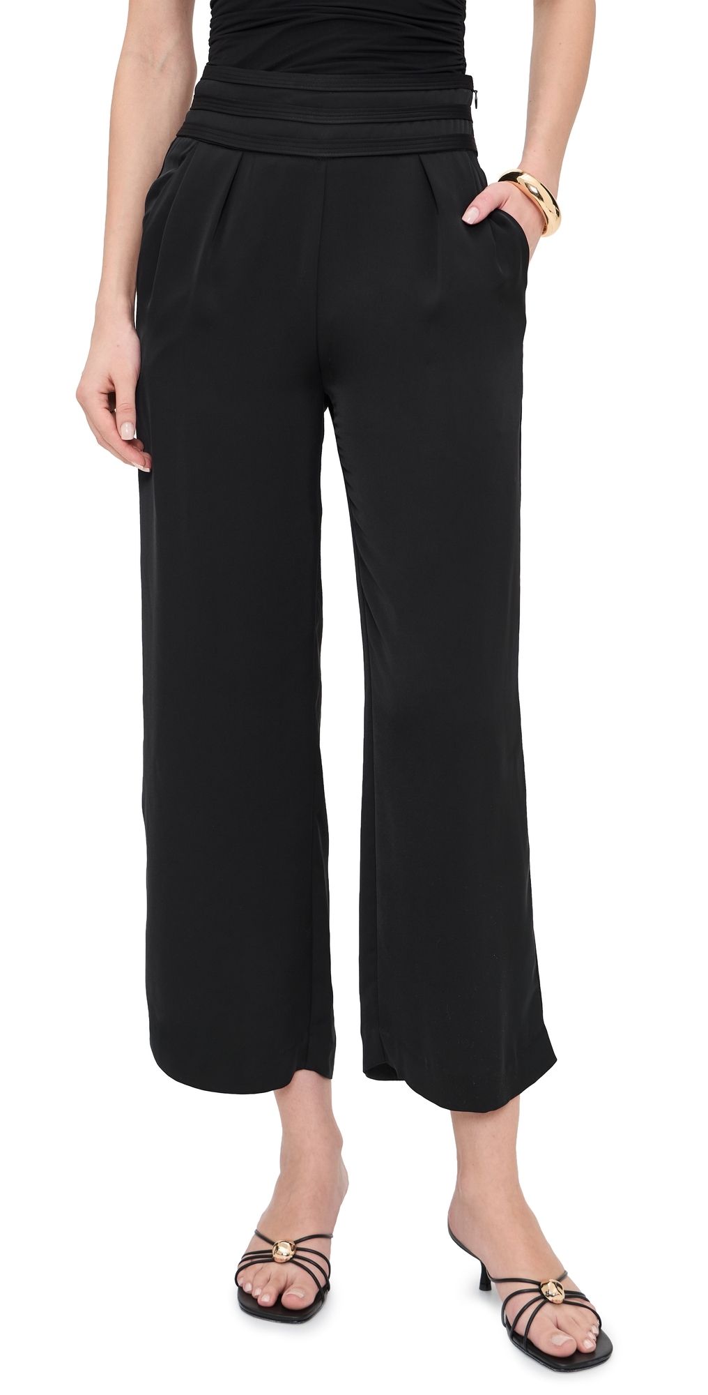 Ramy Brook Cropped Joss Trousers Black 0