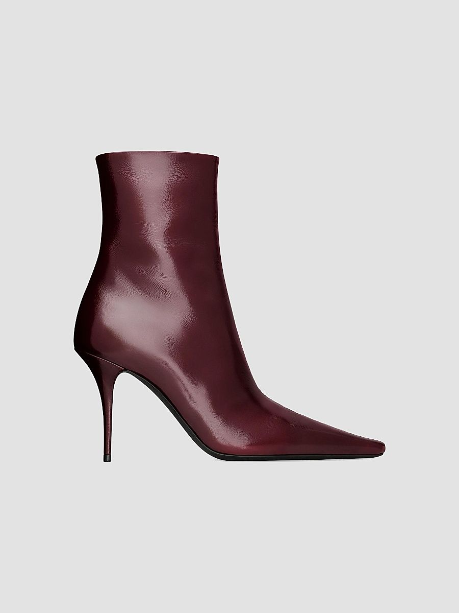 Saint Laurent Women's Ashley Booties in Smooth Leather - Vintage Bordeaux - Size 6.5