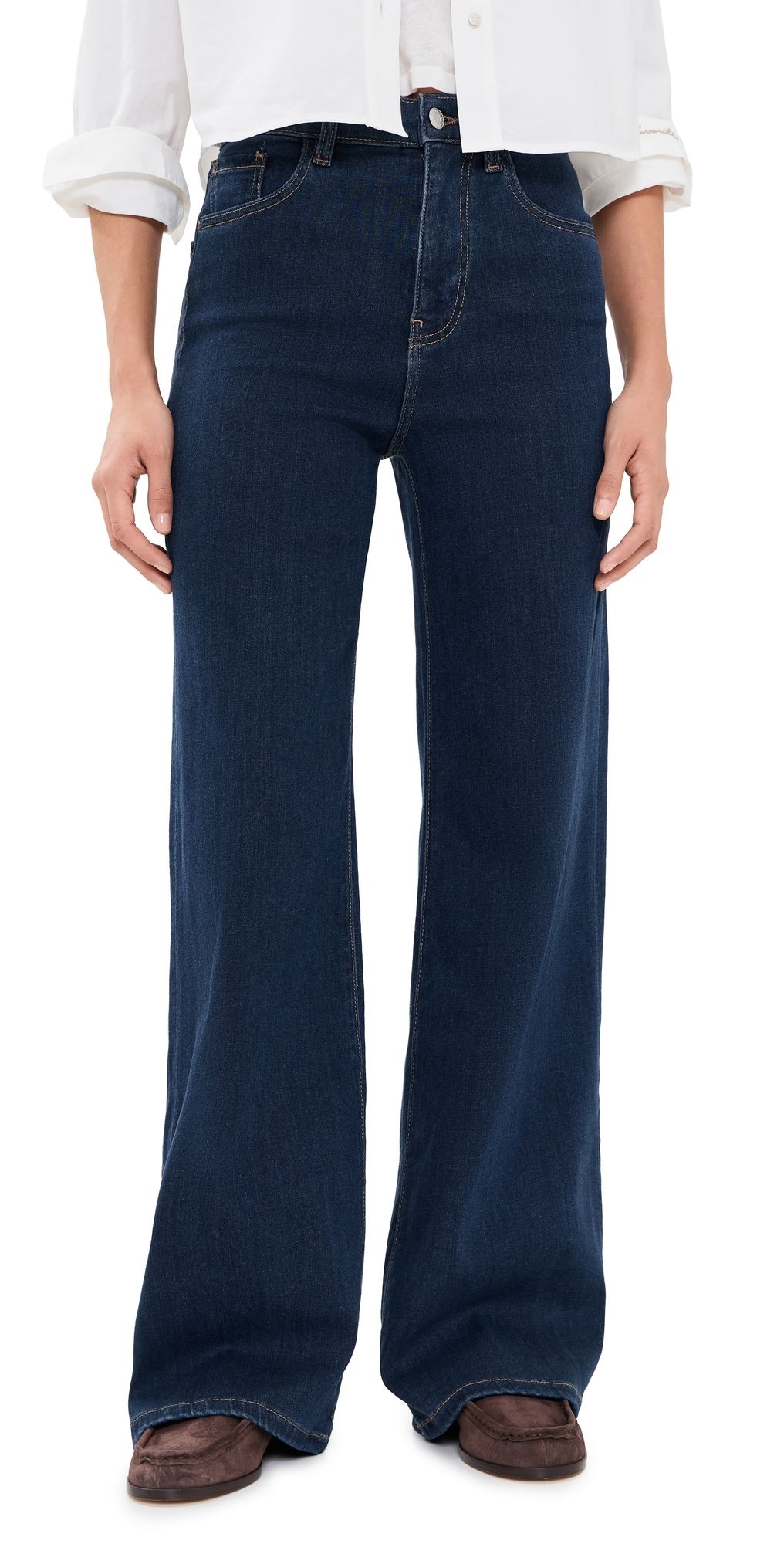 WARP + WEFT The Californian Slim Wide Leg Jeans River Rinse 26