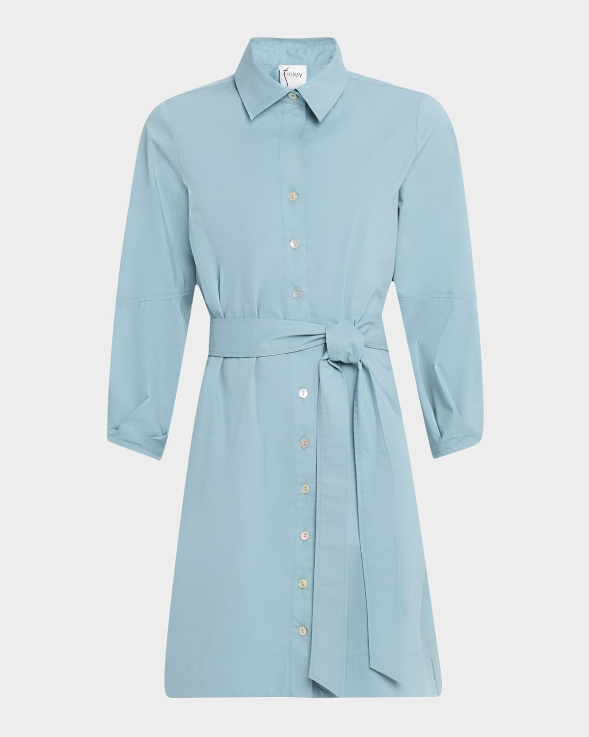 Milo Tie-Waist Weathercloth Mini Shirtdress