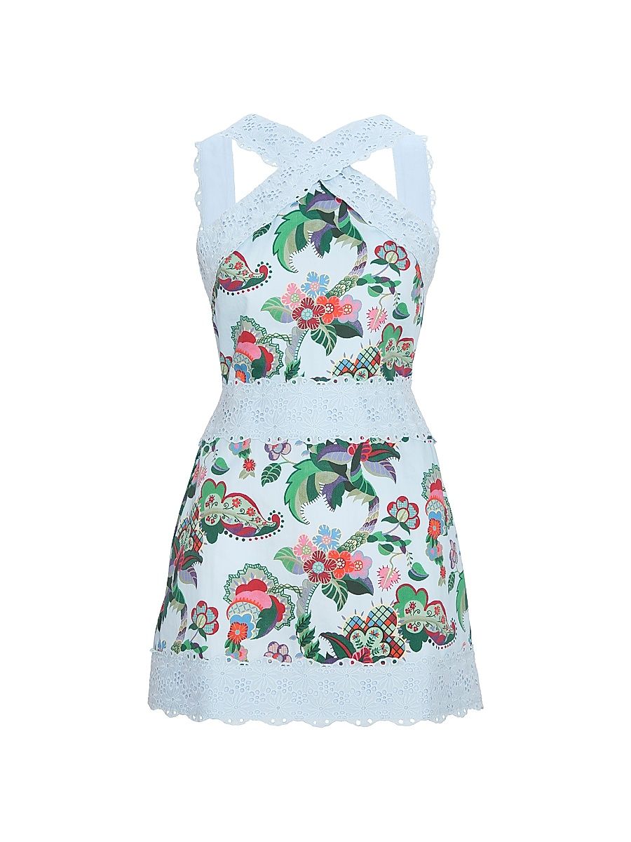 Women's The Meagan Dress - Light Blue Jungle Floral - Size XXL