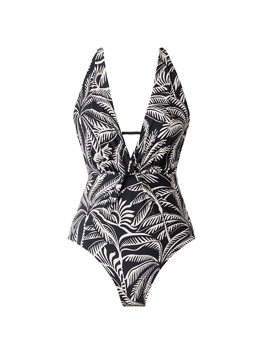 Women's Hearts Of Palm Joelle One-Piece Swimsuit - Black Multi - Size 16