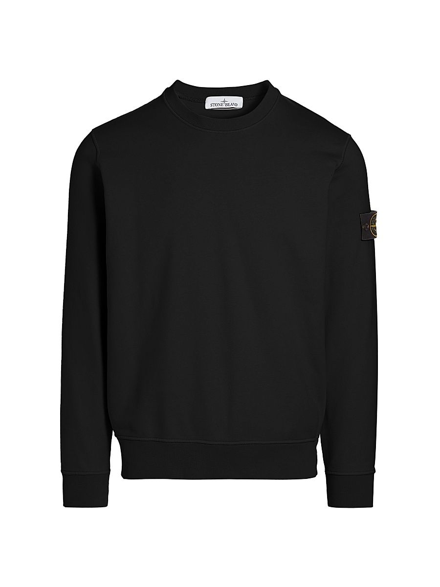 Men's Cotton Crewneck Sweatshirt - Black - Size Small
