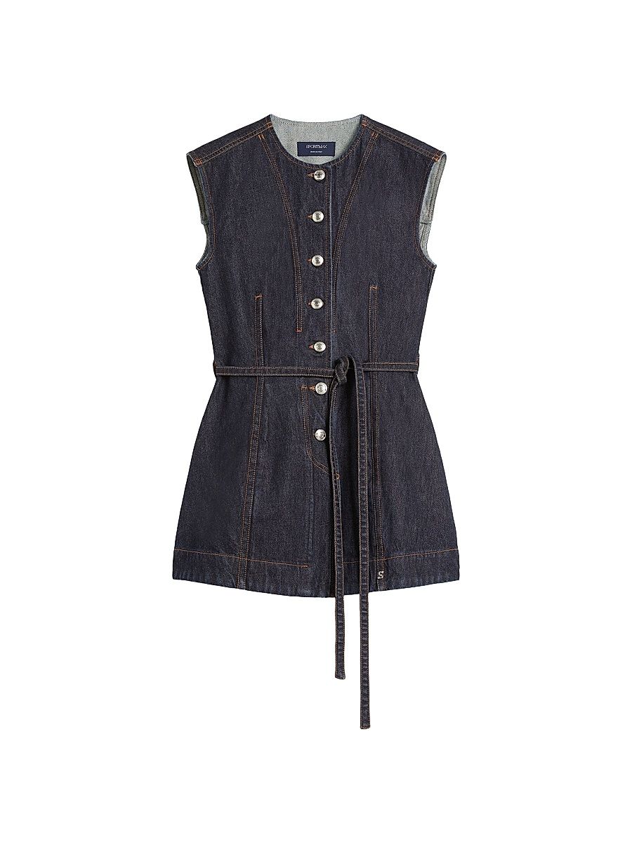 Women's Sleeveless Denim Top - Midnightblue - Size 14