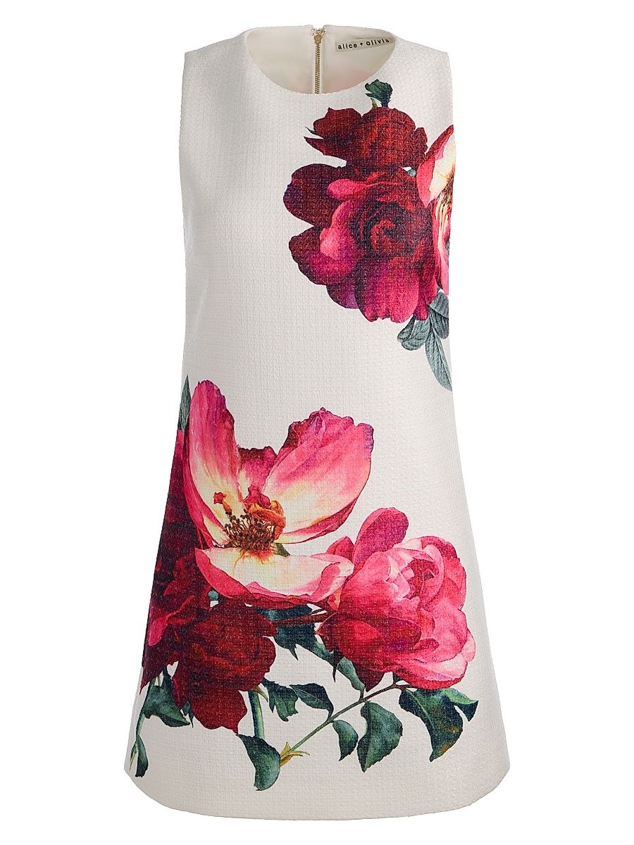 Women's Clyde Floral Shift Minidress - Empress Bloom Off White - Size 14