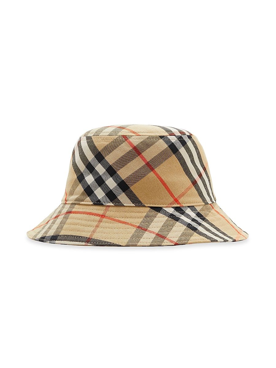 Women's Check Twill Bucket Hat - Sand Ip Check - Size XS