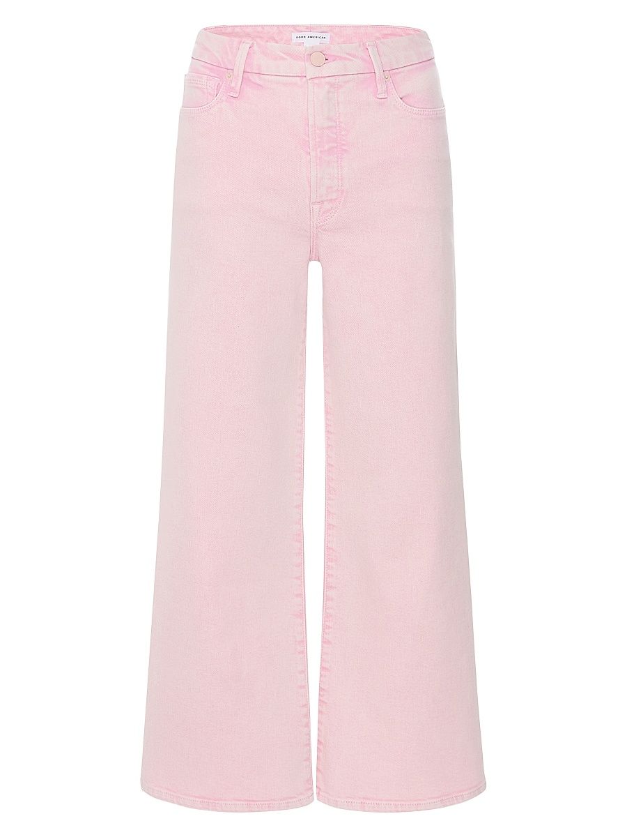 Women's Good Waist Cropped Palazzo Jeans - Mineral Rose Quartz - Size 15