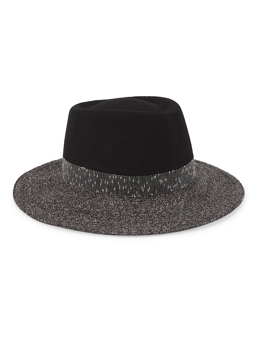 Women's Noelle Colorblock Wool & Chenille Hat - Grey Black