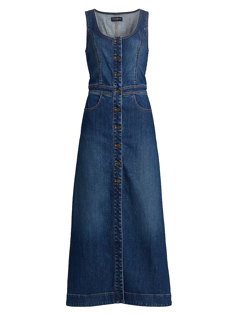 Women's Madeleine Sleeveless Denim Maxi Dress - Medium Wash - Size 31