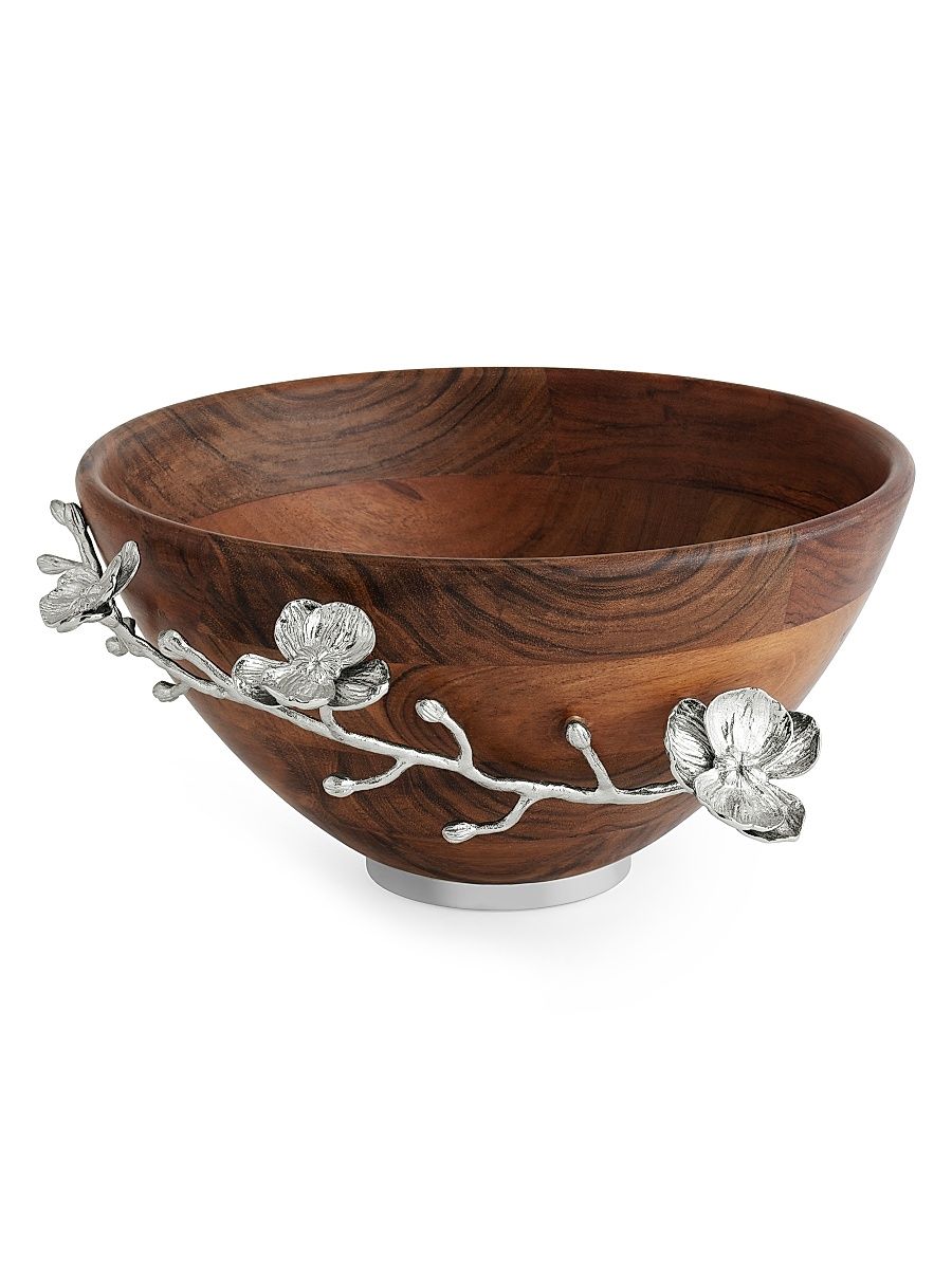 White Orchid Wood Salad Bowl