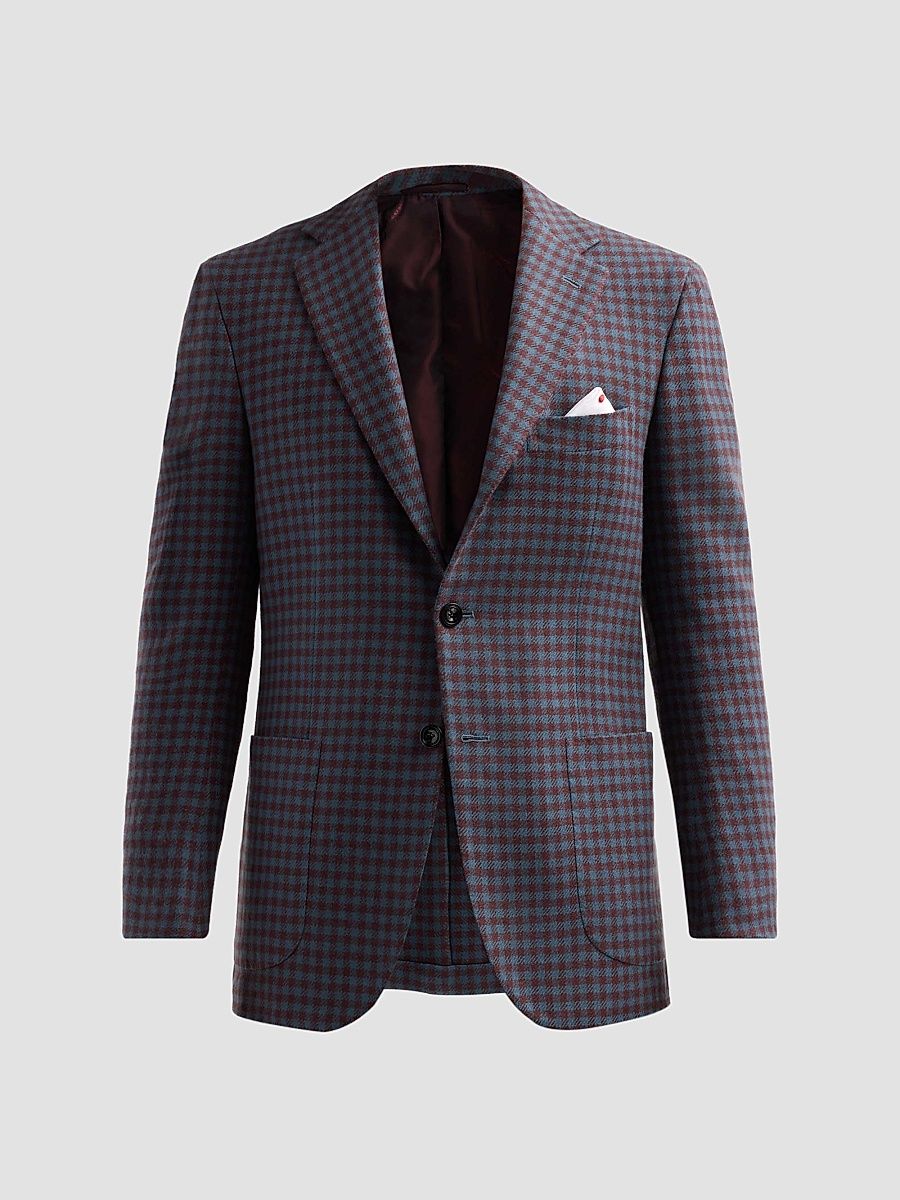 Men's Checked Cashmere Sport Coat - Green - Size 44