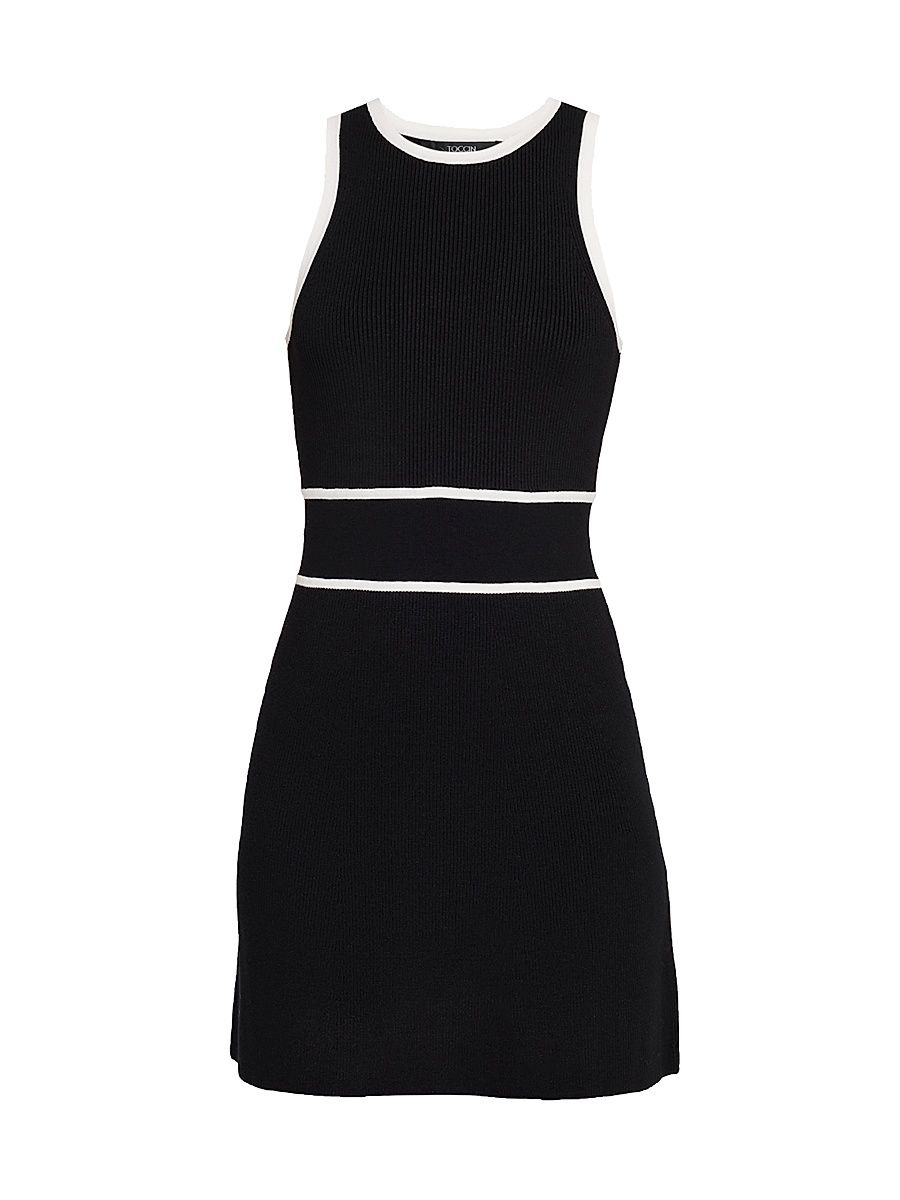 Women's Meredith Racerback Minidress - Black White - Size XL