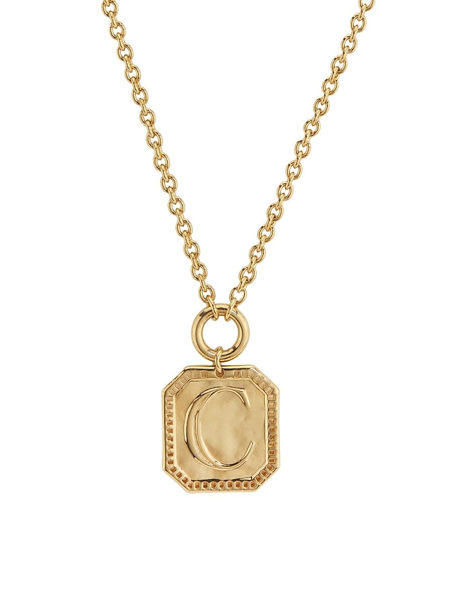 Women's Charms "C" Pendant Goldtone Necklace - Vintage Gold