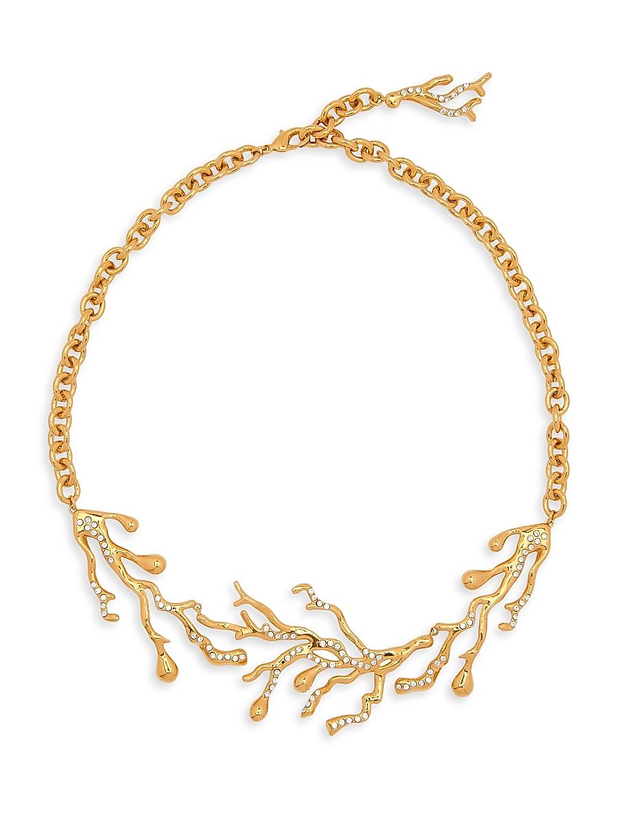 Women's 24K-Gold-Plated & Crystal Coral Drops Necklace - Gold