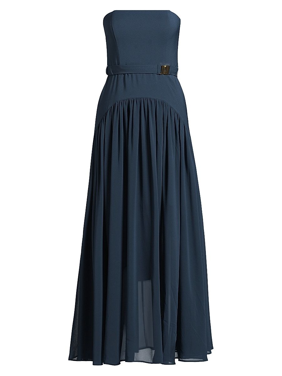 Women's Carmel Strapless Belted Midi-Dress - Navy - Size 4