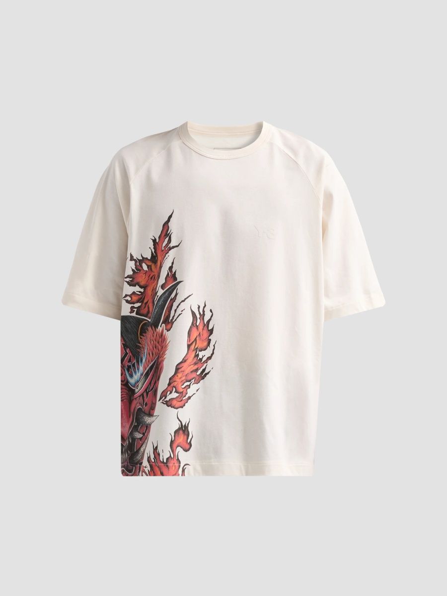 adidas Y-3 Men's Y-3 x adidas GFX Graphic Cotton T-Shirt - Cloud White - Size XL