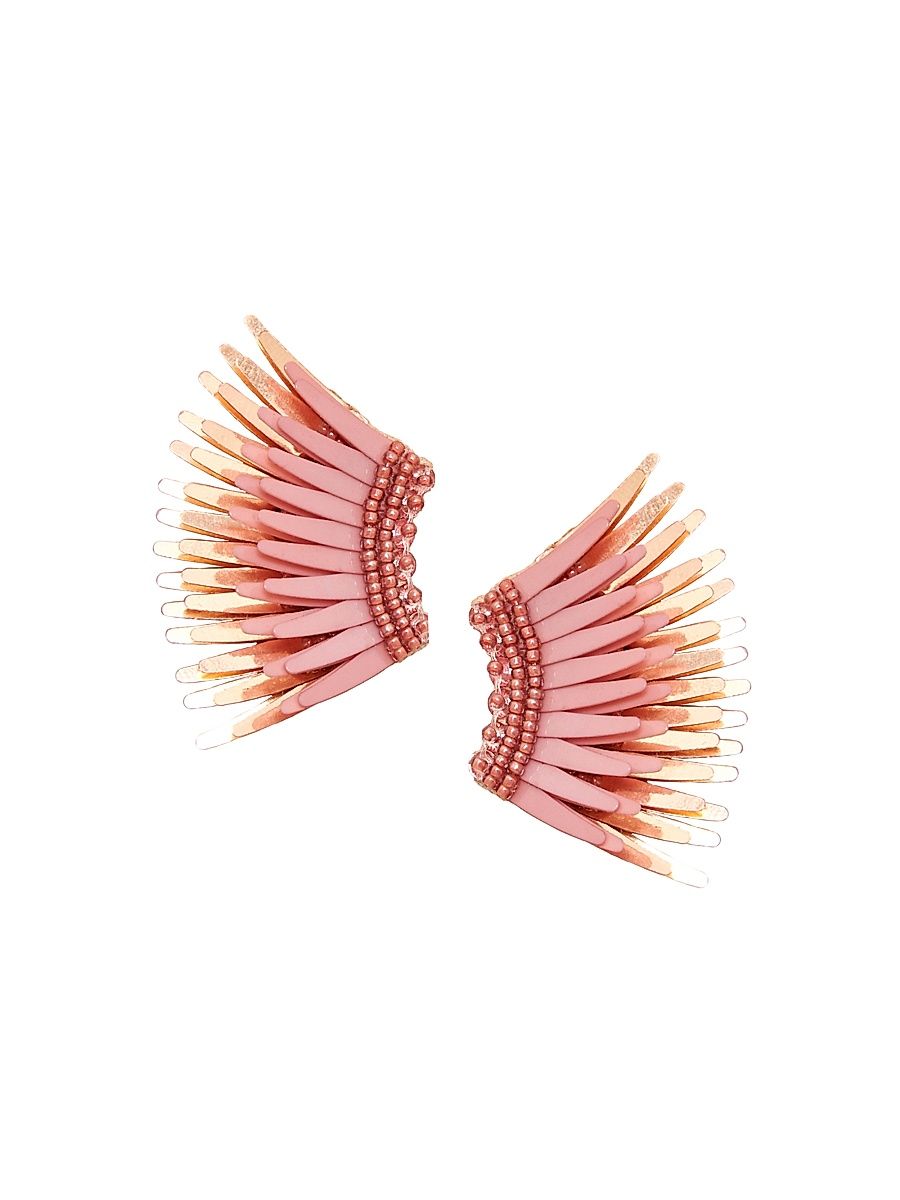 Women's Madeline Rose-Goldtone & Mixed-Media Mini Wing Earrings - Blush