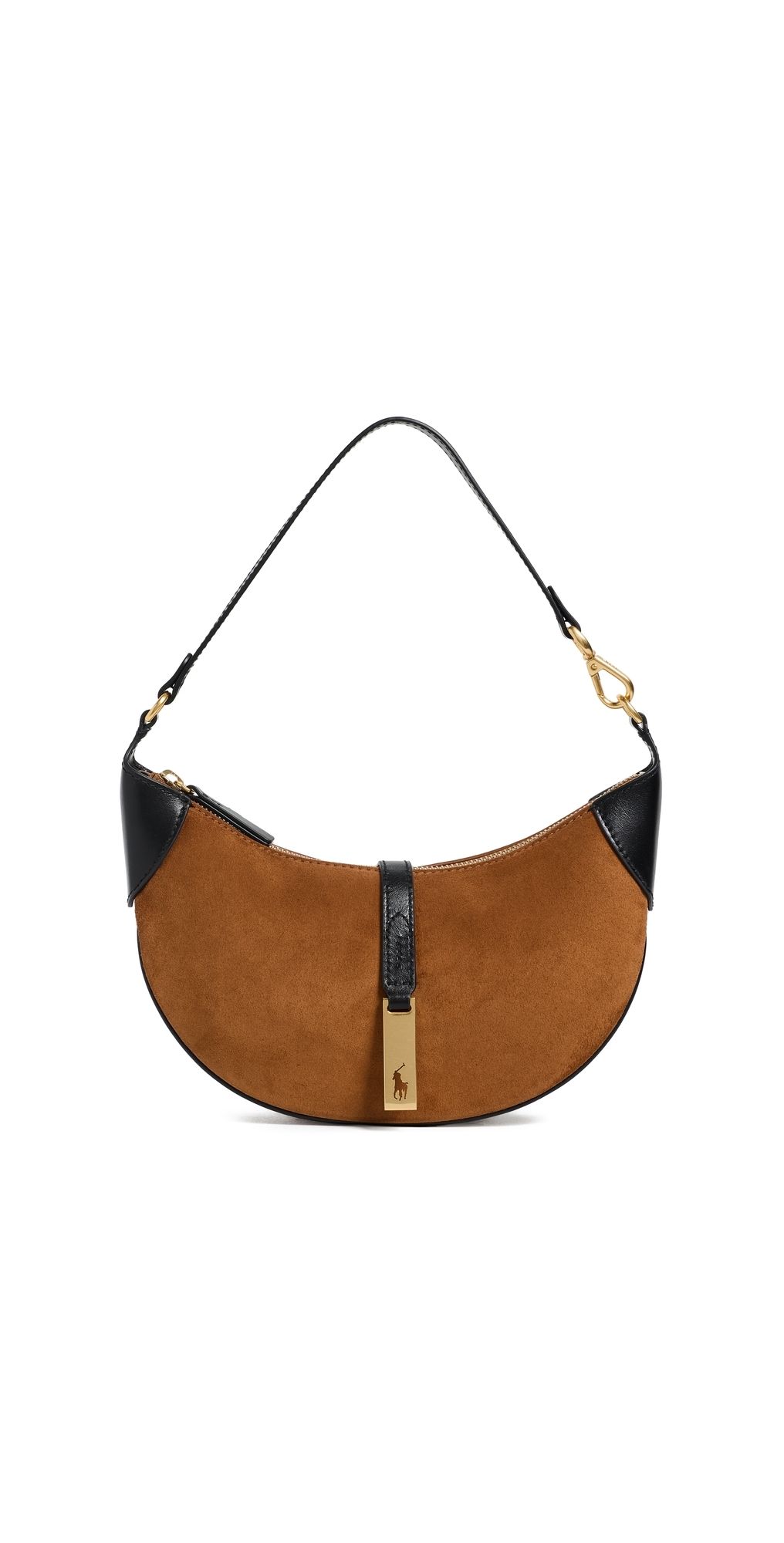 Polo Ralph Lauren Suede ID Small Shoulder Bag Toffee/Black One Size