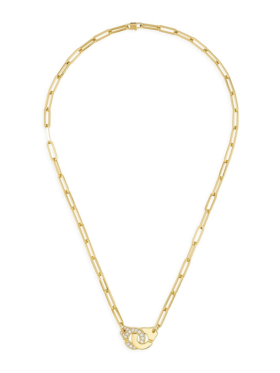 Women's Menottes Dinh Van R12 18K Yellow Gold & Diamond Pendant Necklace