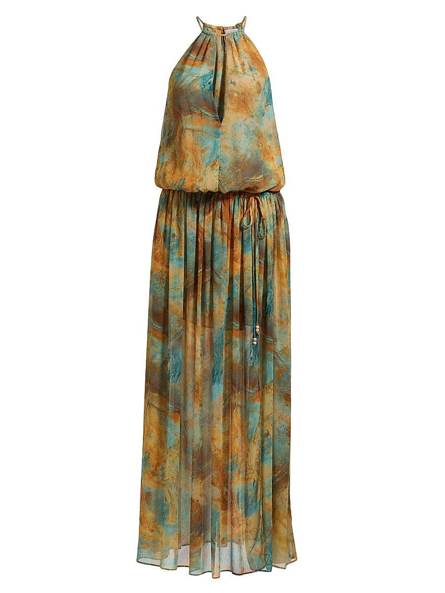 Women's Tazia Abstract-Print Maxi Dress - Halcyon Fresco - Size XS