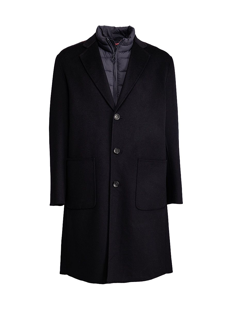 Men's Cameron Wool Oversized Top Coat - Navy - Size 36