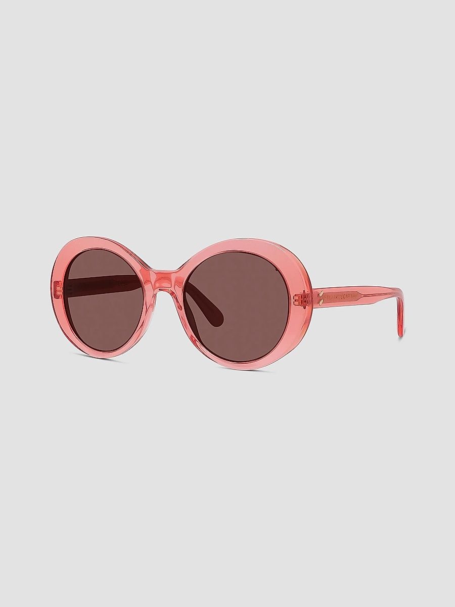 Stella McCartney Women's Falabella Pins 54MM Round Sunglasses - Transparent Coral Bordeaux