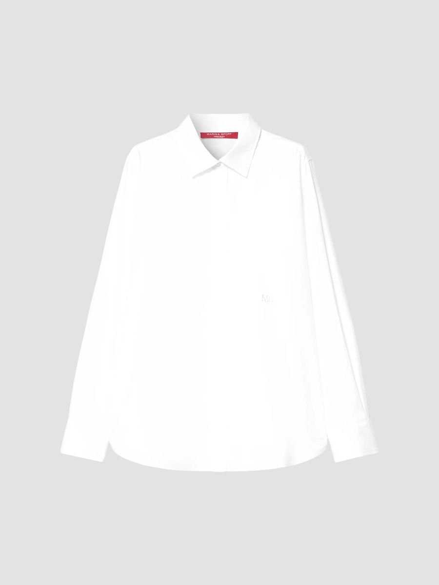 Marina Rinaldi Women's Cotton Poplin Shirt - Optical White - Size 22