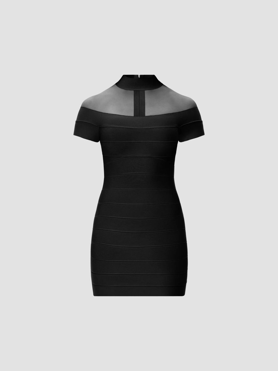 Women's Bisous Bandage Mini Dress - Black - Size Large