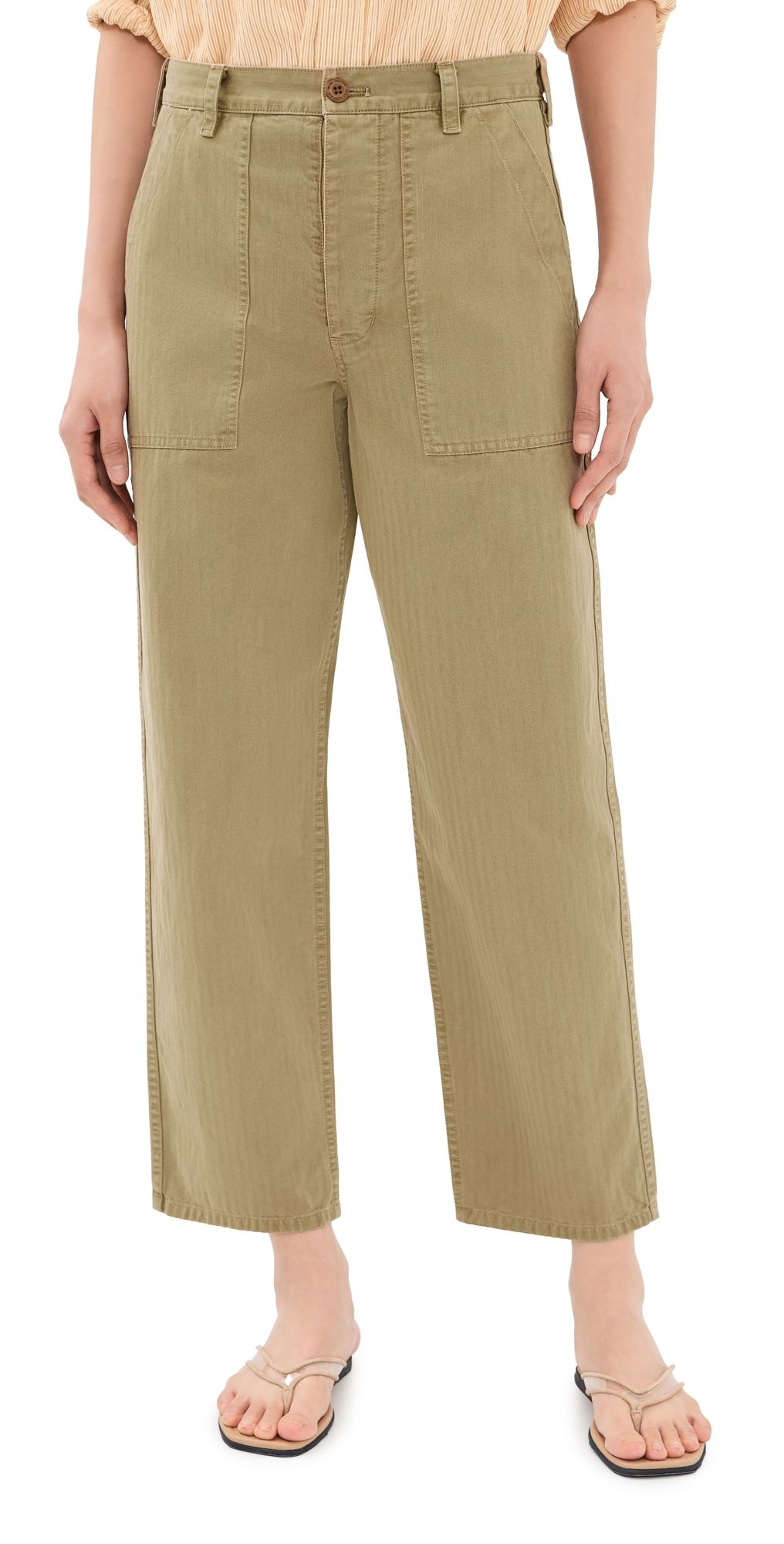Nili Lotan Earl Herringbone Pants French Khaki 4