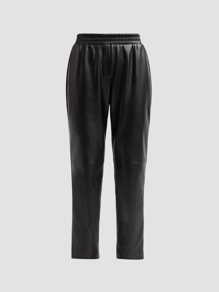 Elie Tahari Women's The Madelyn Faux-Leather Pants - Noir - Size XL