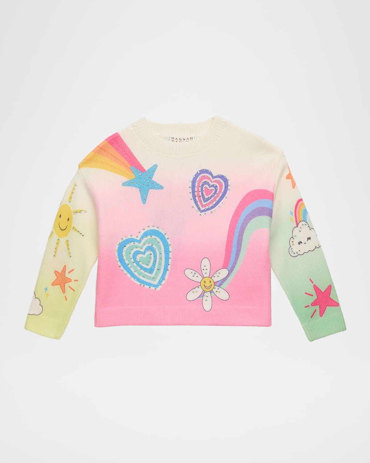 Girl & apos;s Heart & Star Graphic-Print Sweater, Size 2-10
