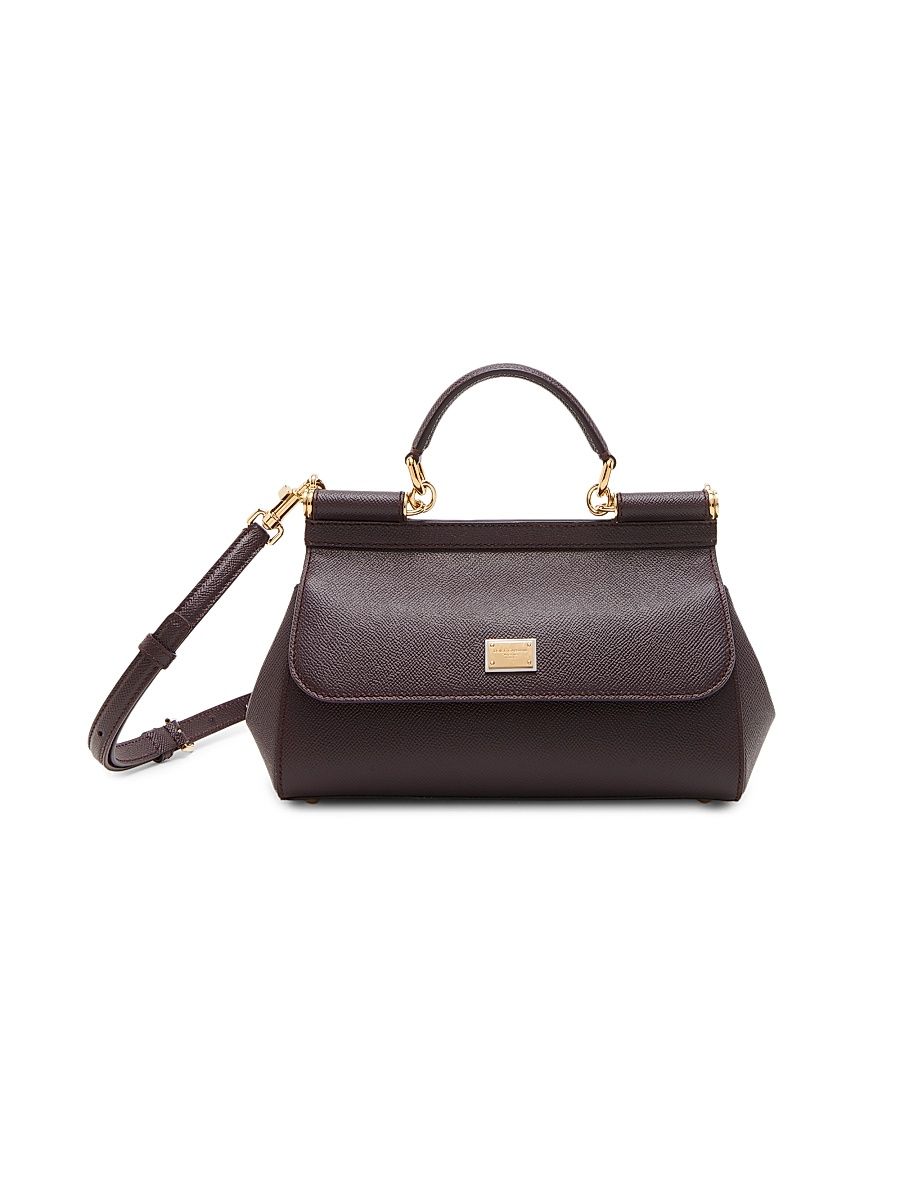 Women's Sicily Leather Top Handle Bag - Mosto