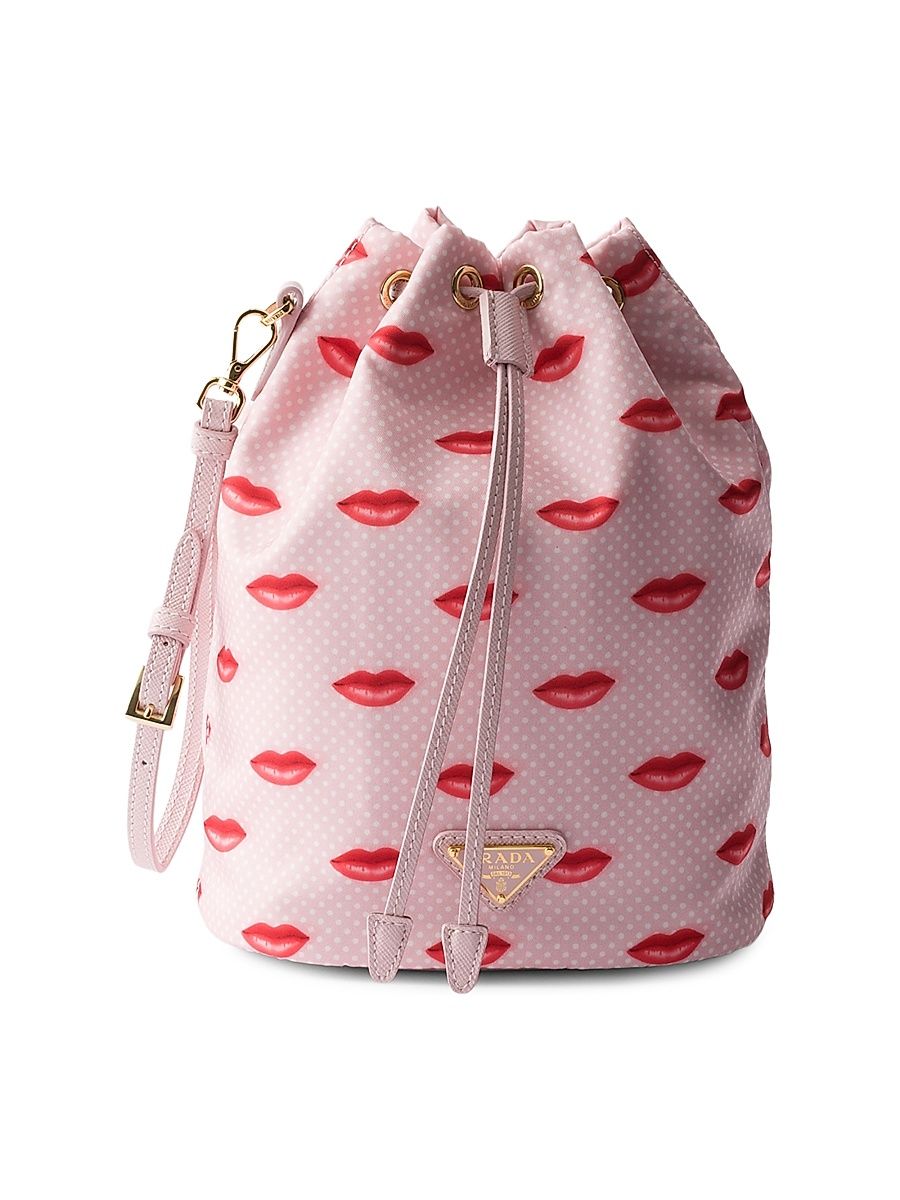 Women's Printed Re-Nylon Pouch - Black