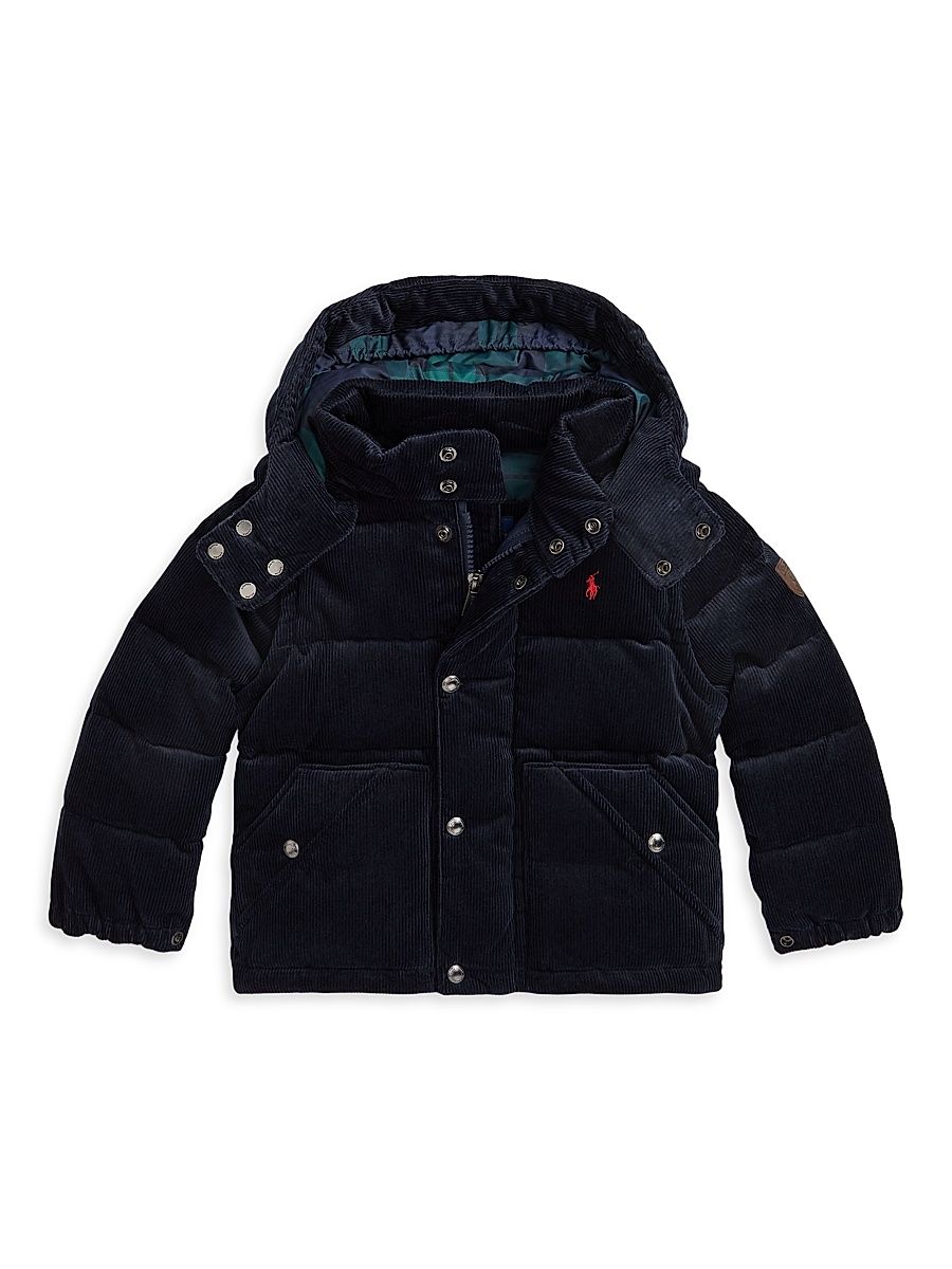 Little Boy's & Boy's Corduroy Down Bomber Jacket - Aviator Navy - Size 6
