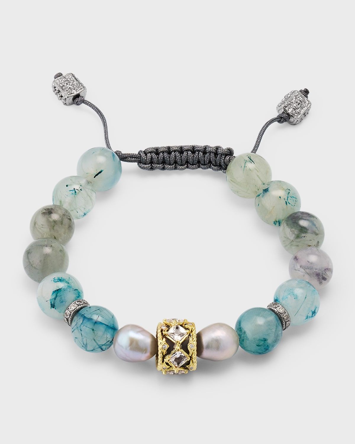 Blue Rutilated Quartz Beaded Bracelet